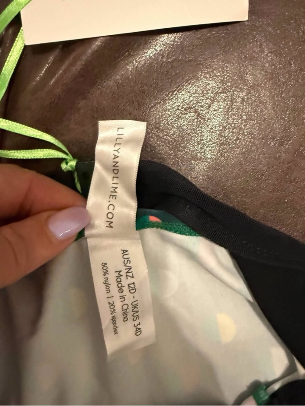 🌴✨ NWT Lilly & Lime Underwire Tankini Top | 34D | Polka Dot Swim Top - Picture 6 of 6